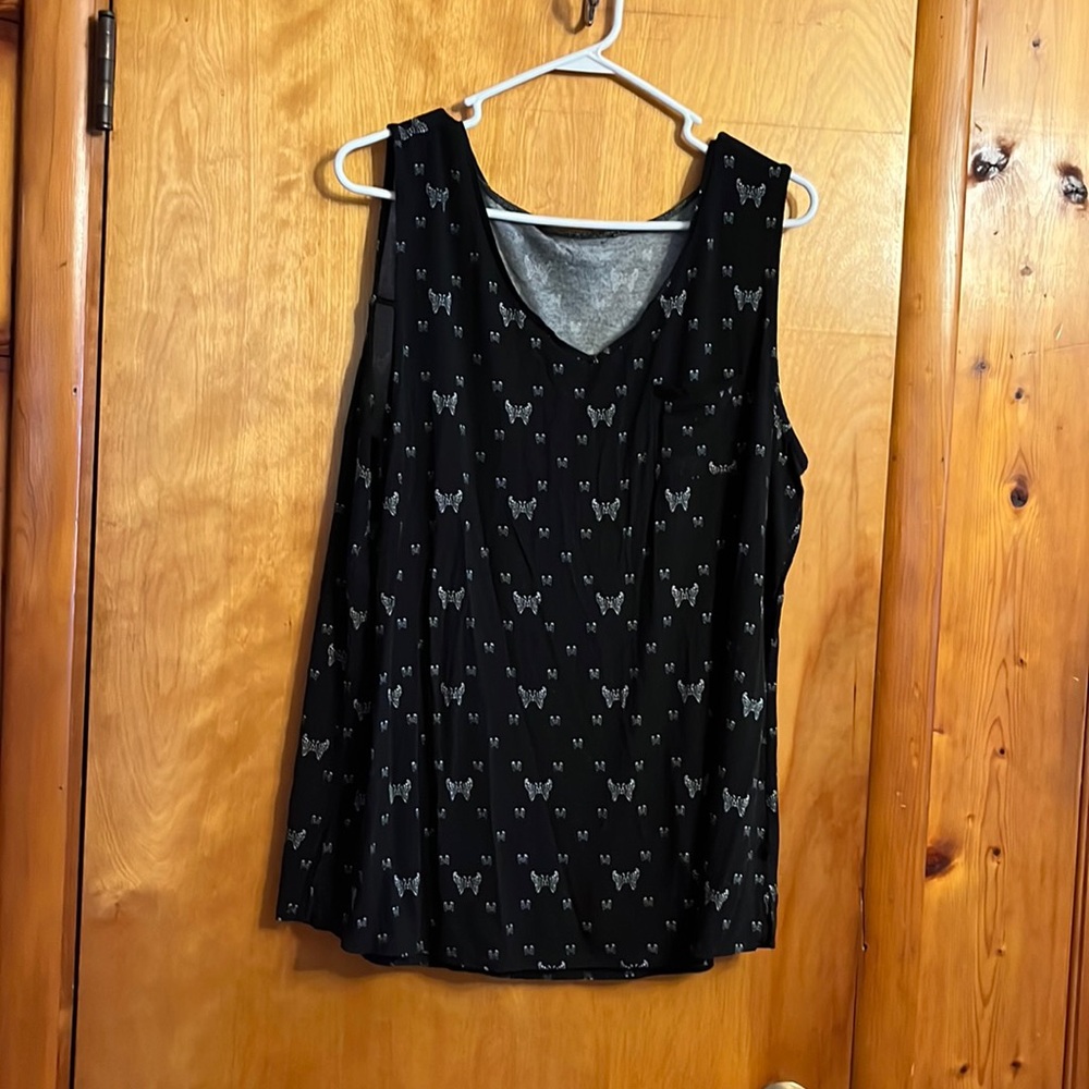 Black Butterfly Top With Butterflies